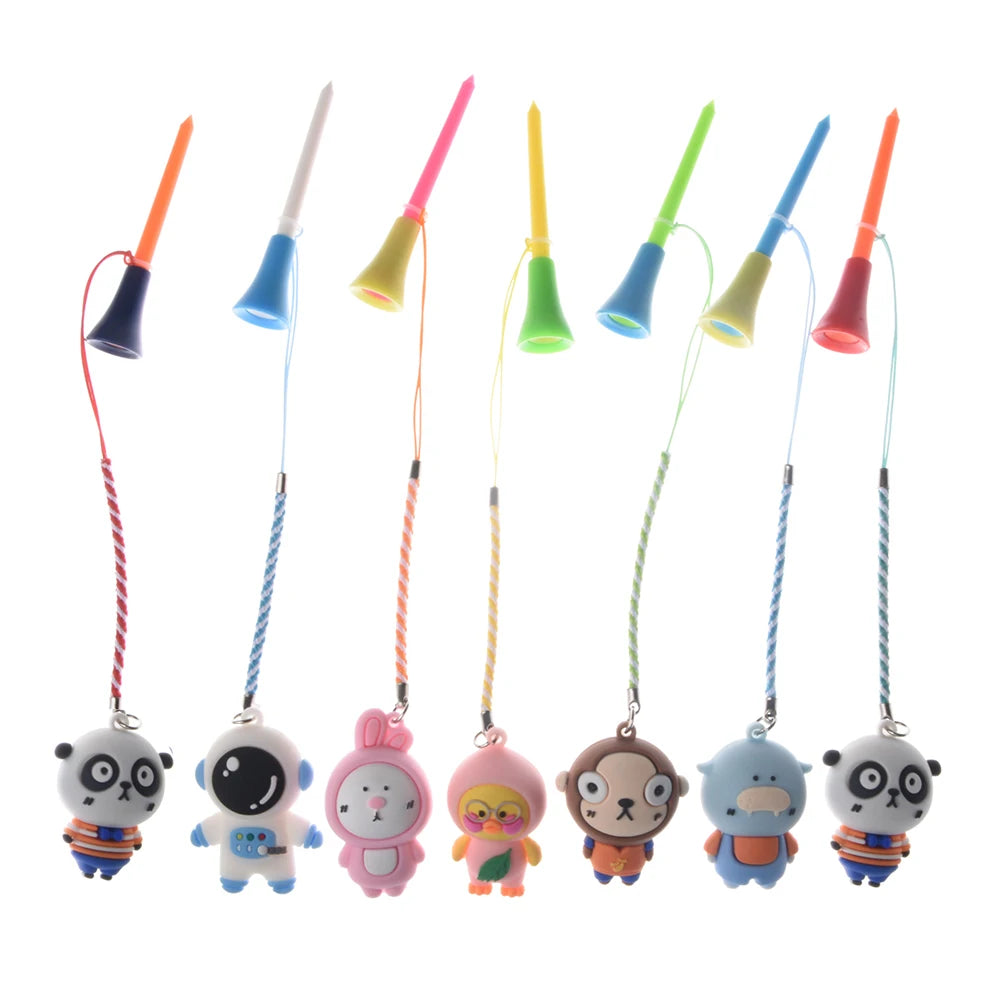 5pc Colourful Golf Tees with Safety Cord - Pinkyy