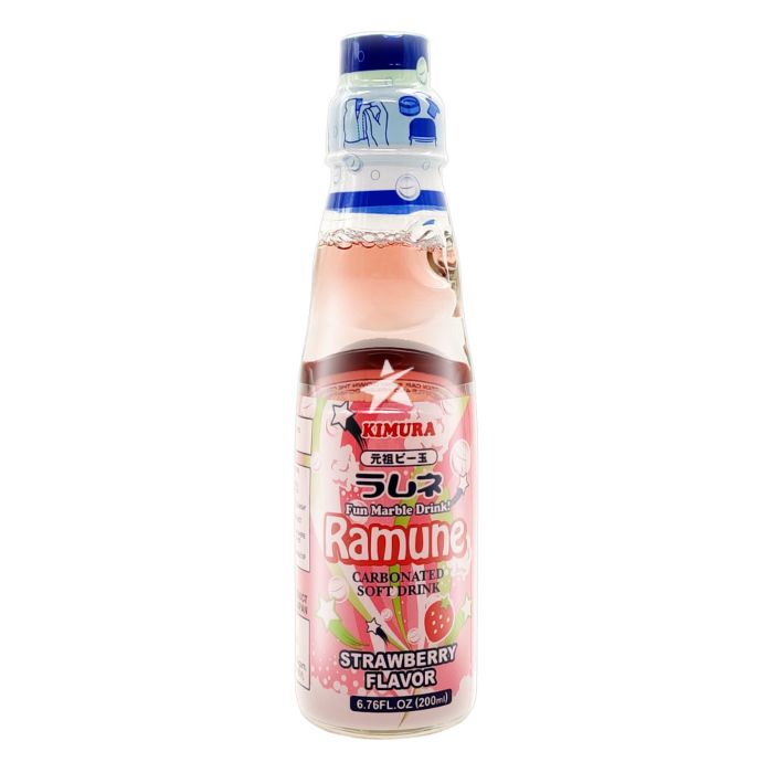 Kimura Ganso Ramune Strawberry 200ml - Pinkyy