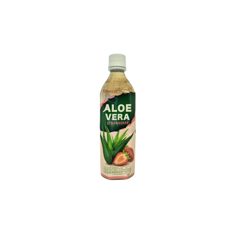 Lotte Aloe Vera Drink-Strawberry 500ML - Pinkyy