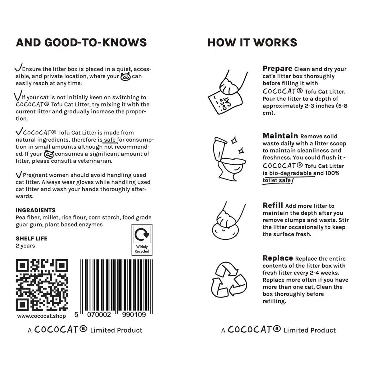 COCOCAT Plant-Based Tofu Cat Litter 2.5kg - Pinkyy