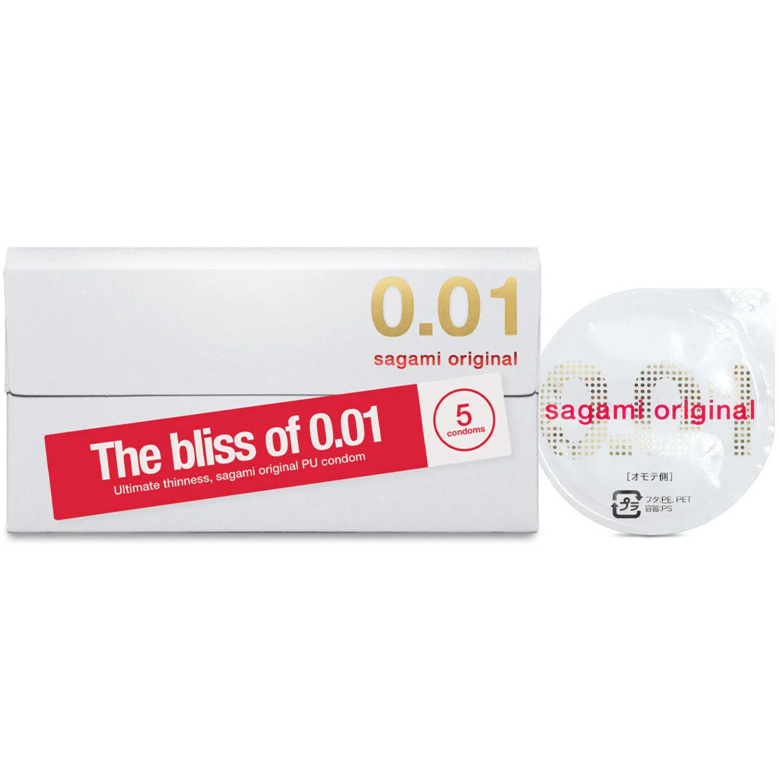 Sagami Original 0.01 5's Pack PU Condom (5 packs)